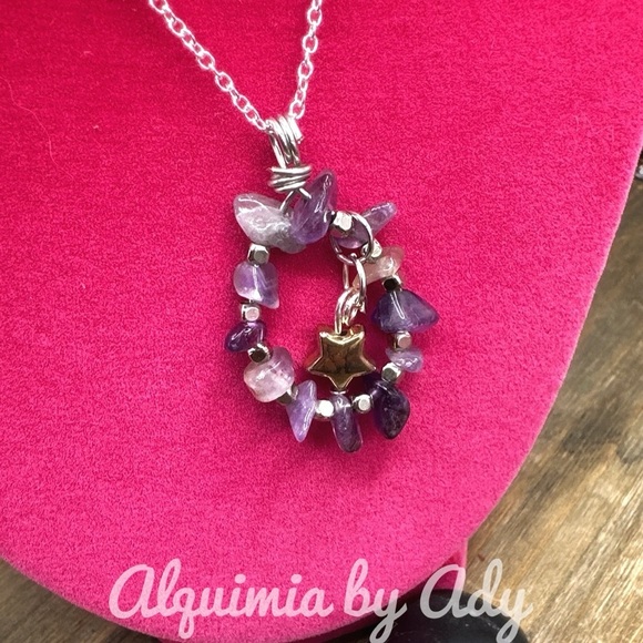 Alquimia Purple and Gold Star Necklace